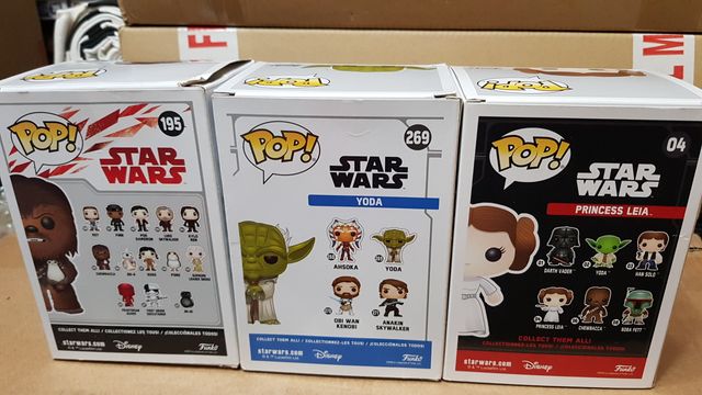 Pack 3 Funko Pop! Star Wars: Leia, Yoda, Chewbacca