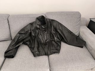 Giubbotto in pelle uomo nero