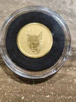 Moneda 15 céntimos oro 24k Lince Ibérico 2022