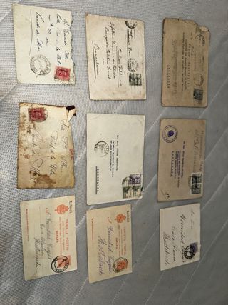Lotto di 10 Vecchie Lettere e Cartoline Postali