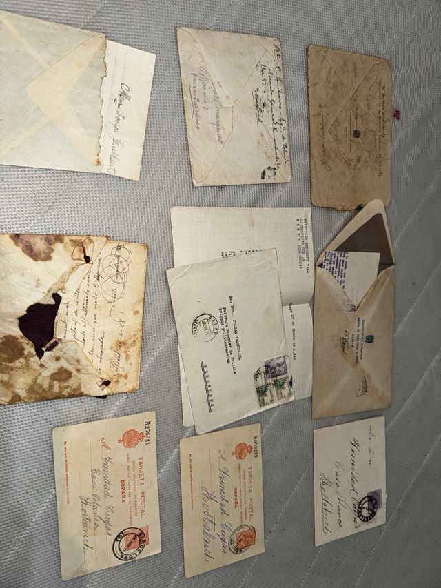 Lotto di 10 Vecchie Lettere e Cartoline Postali