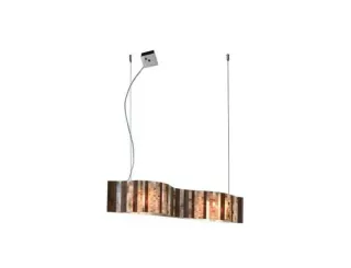 Lámpara de techo de cristal y madera