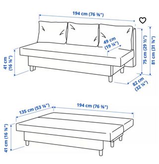 Sofá cama 3 plazas, beige grisáceo - Ikea