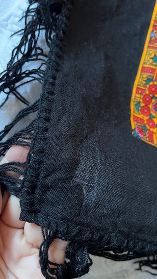 Mantón lana Merino con fleco