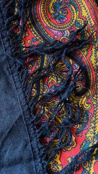 Mantón lana Merino con fleco