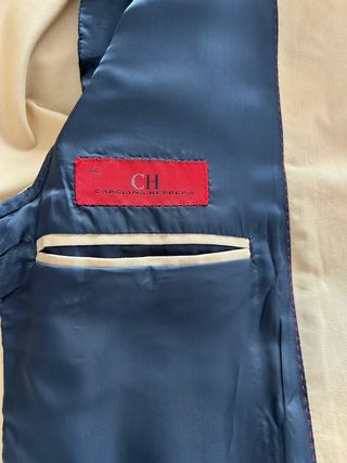 Traje de hombre de sarga algodón beige CH