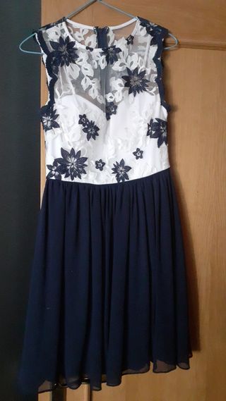Vestido Formula Joven Talla 42 Azul/Blanco