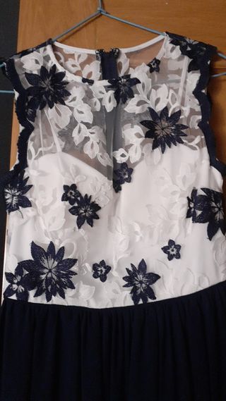 Vestido Formula Joven Talla 42 Azul/Blanco