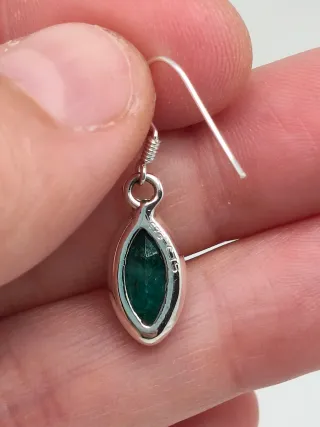 Pendientes Plata 925 y Esmeralda Marquise