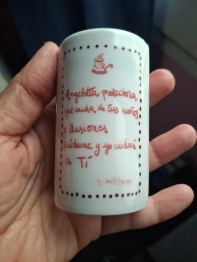 Vela cerámica ángel con copa