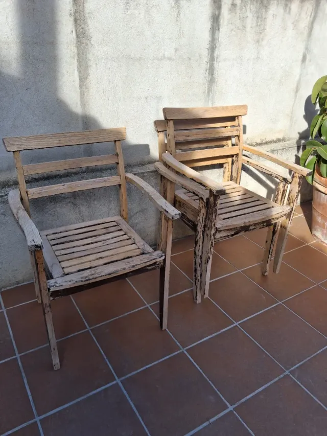 Sillas de madera teca