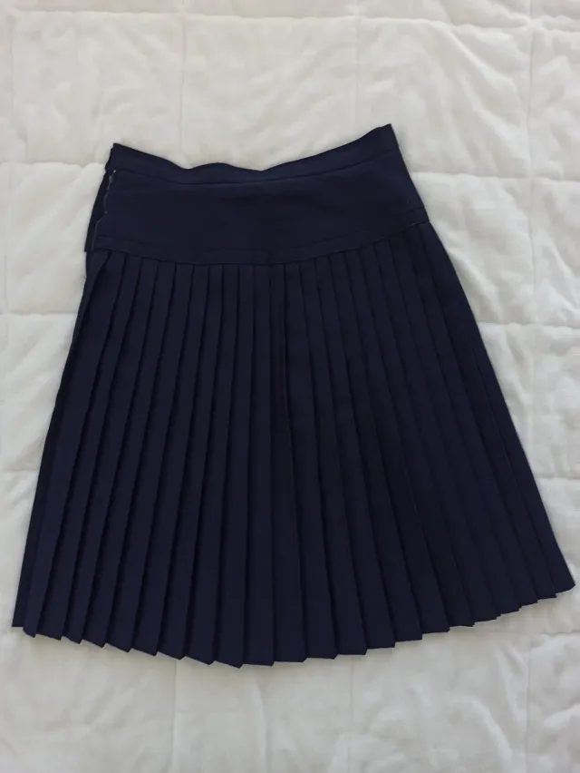 Falda colegiala plisada azul