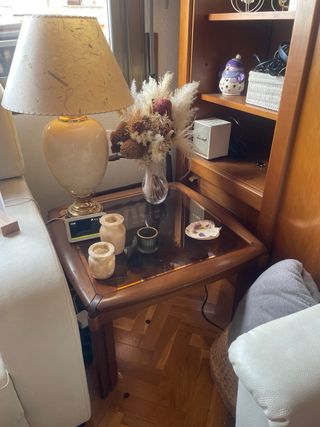 Pack 2 tavoli bassi - Legno e vetro