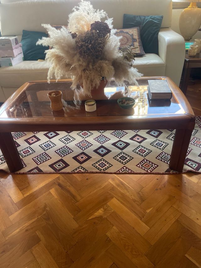 Pack 2 tavoli bassi - Legno e vetro