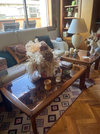 Pack 2 tavoli bassi - Legno e vetro