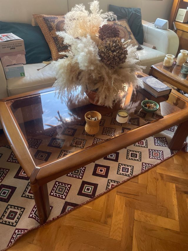 Pack 2 tavoli bassi - Legno e vetro