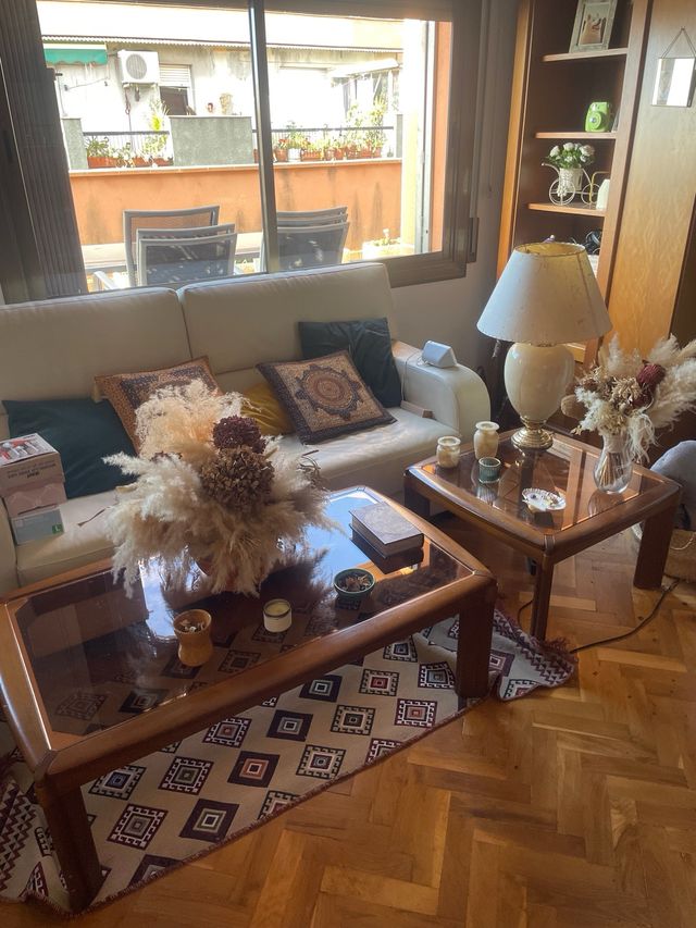 Pack 2 tavoli bassi - Legno e vetro