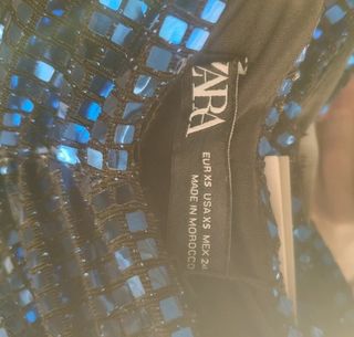 Vestido de fiesta azul lentejuelas ZARA navidad