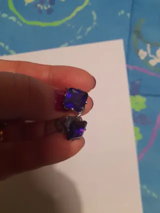 Coppia Orecchini Pietre Blu e Rosse