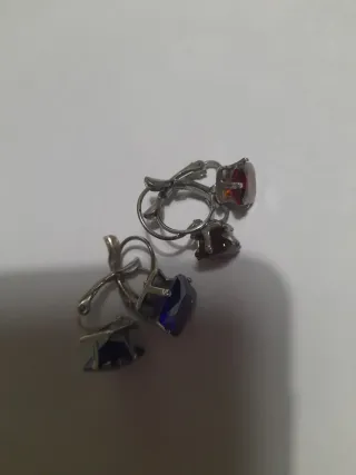 Coppia Orecchini Pietre Blu e Rosse