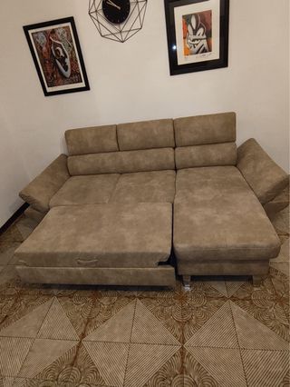 Divano angolare con letto estraibile