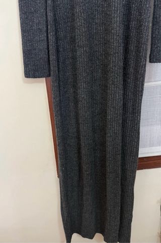 Vestido largo de invierno gris