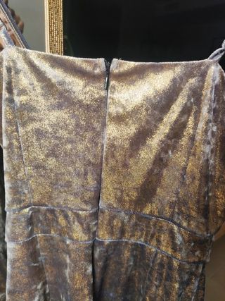 Vestido de fiesta dorado ZARA terciopelo navidad