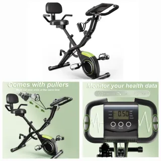 Bicicleta Estática Negra y Verde