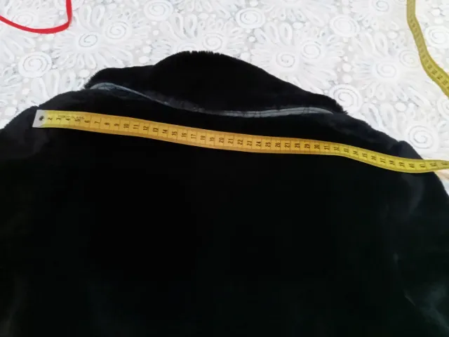 Abrigo Piel Sintética Mujer Negro. Vintage.