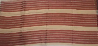 Chal de seda a rayas rojas y beige