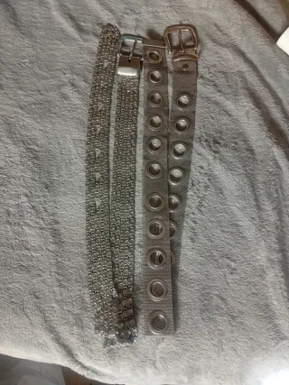 2 Cinturones Metal Plata