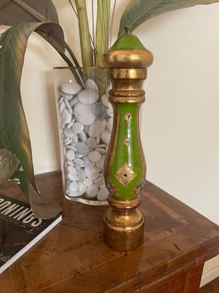 Macinapepe in legno artigianato Firenze verde oro