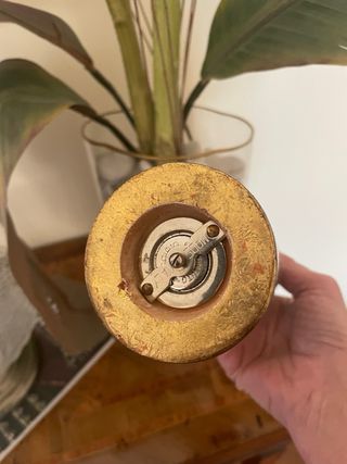 Macinapepe in legno artigianato Firenze verde oro