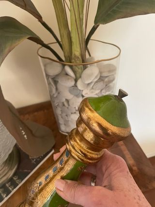 Macinapepe in legno artigianato Firenze verde oro