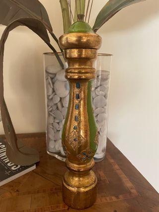 Macinapepe in legno artigianato Firenze verde oro