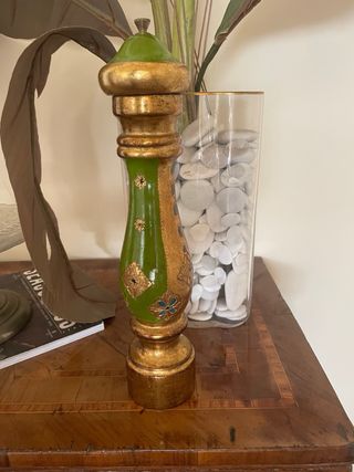 Macinapepe in legno artigianato Firenze verde oro