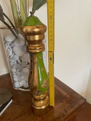 Macinapepe in legno artigianato Firenze verde oro