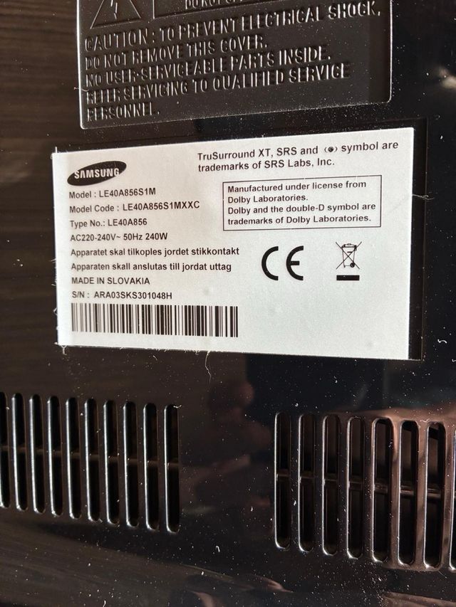 Samsung LE40A856S1M TV