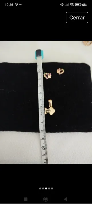 Colgante y pendientes bañados en oro