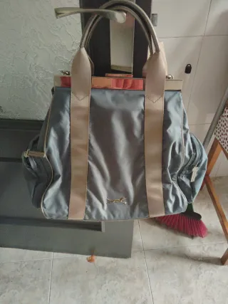 Bolso Bimba y Lola Azul Beige Casi Nuevo