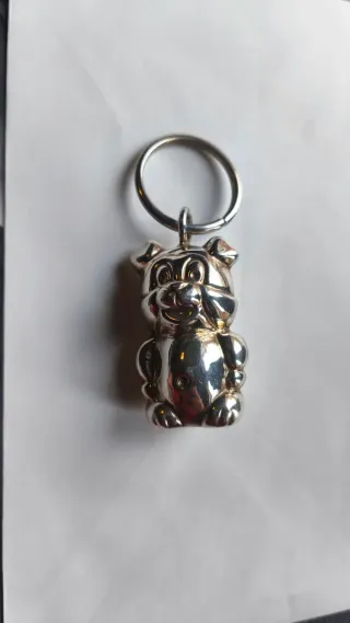 Portachiavi cagnolino orsetto argento