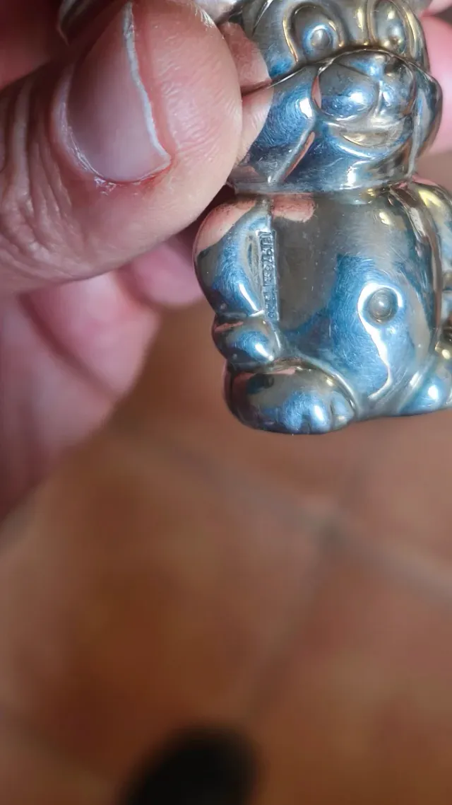 Portachiavi cagnolino orsetto argento