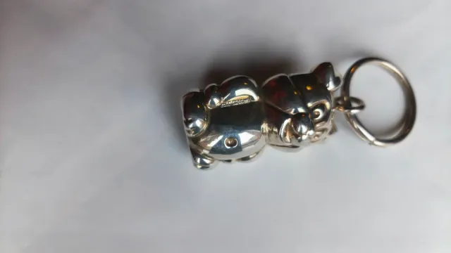 Portachiavi cagnolino orsetto argento