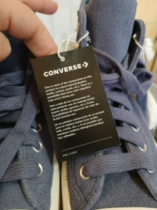 Converse Pelle Blu/Bianche Tg 37.5