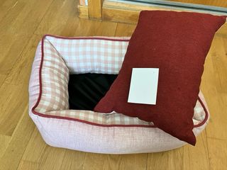 Letto per cani/gatti piccolo rosa e bianco