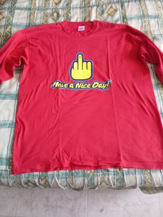 Camiseta roja manga larga Have a Nice Day!