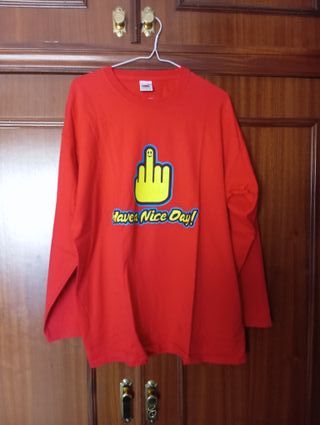 Camiseta roja manga larga Have a Nice Day!