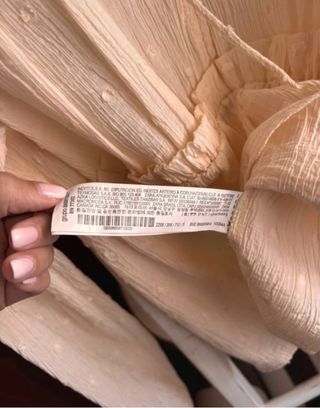 Blusa Zara Popelín Volante Beige