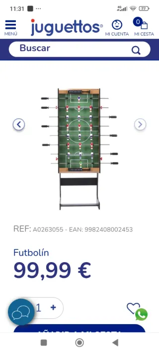 Mesa Futbolín Plegable Nueva