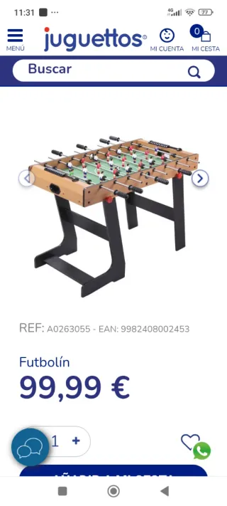 Mesa Futbolín Plegable Nueva